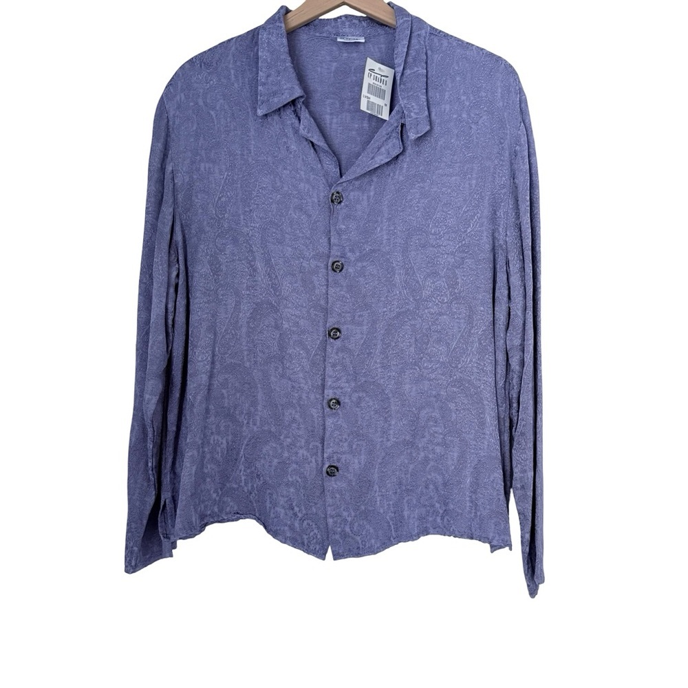 NWT CP Shades Paisley Embroidered Button down Top Sz M